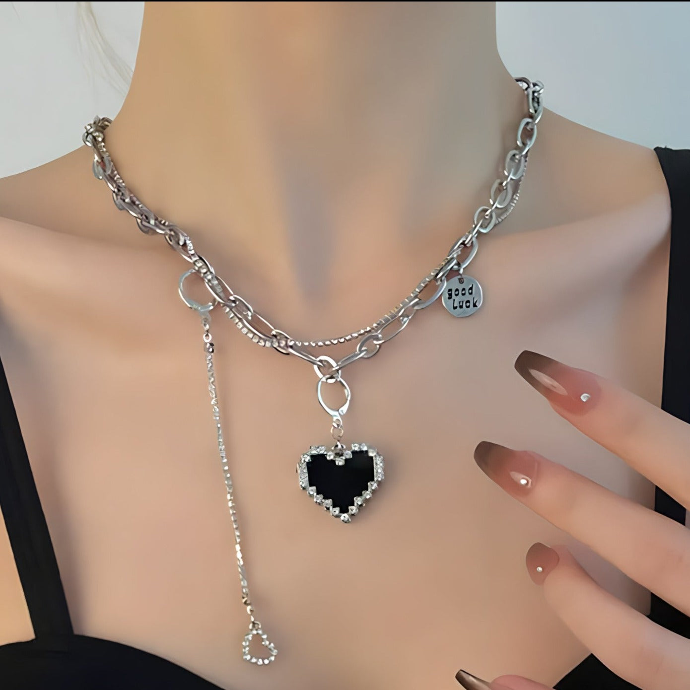 Collar de Plata 925 - Black Heart