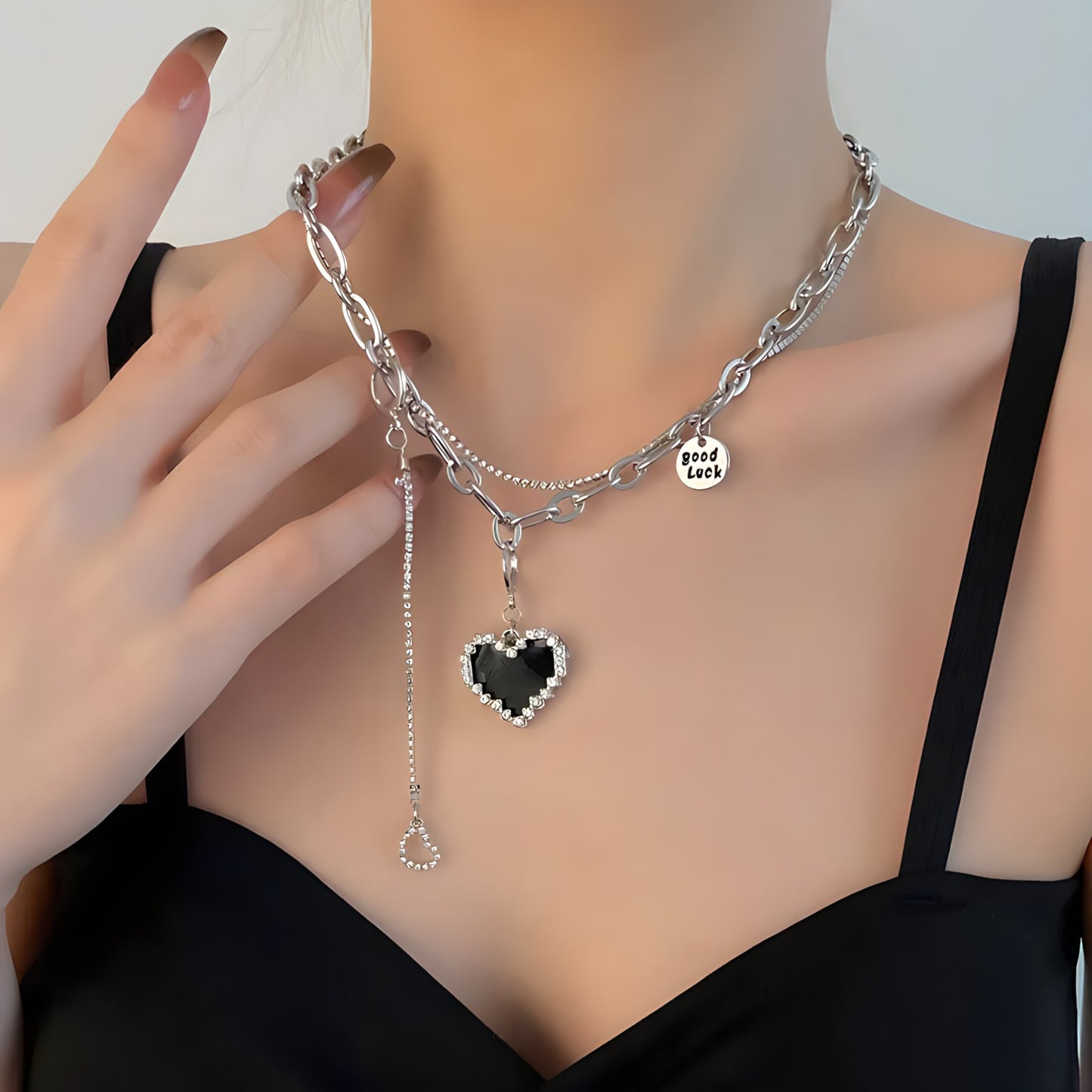 Collar de Plata 925 - Black Heart